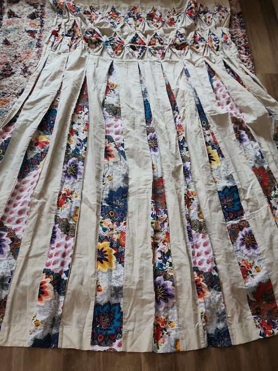Anthropologie Dresses & Skirts - Anthropologie Boho Patchwork Window Panel Curtain Beige Floral